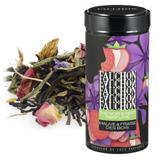Чёрный и Зеленый чай «Fauchon» Mallow Flower Wild Strawberry дикая земляника, 80гр., банка