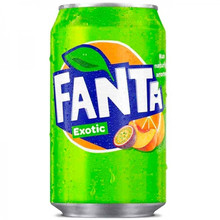 Газированный напиток «Fanta» Exotic, Фанта Экзотик, тропические фрукты 0.33л, ж/б
