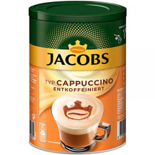 Кофе молотый «Jakobs» Typ Cappuccino Entkoffeiniert, Якобс Капучино без кофеина 220гр, банка