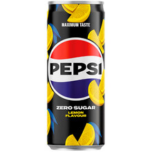 Газированный напиток «Pepsi» Zero Sugar Lemon Flavour, Пепси Кола Зеро Сугар Лимон 0.33л, банка (Чехия)