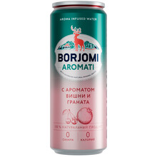 Минеральная вода Borjomi Aromati, Боржоми со вкусом Вишня, Гранат 0.33, банка